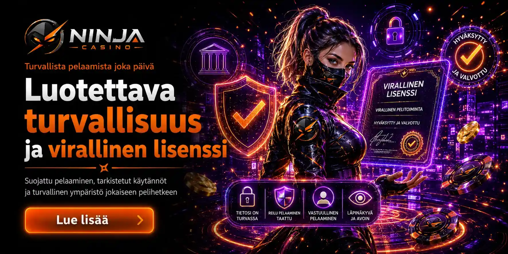 Luotettava turvallisuus ja virallinen lisenssi kasinolla